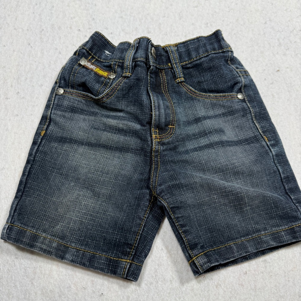 Chams Jeans Co Kids Dark Wash Denim Shorts Size 12M Elastic Waist Blue